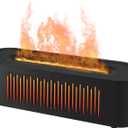 Volcano Humidifier Flame Fire Diffuser: 260ml Super Quiet Essential Oil Diffuser with 7 Colors Flame Light Spray Scent Humidifier with Waterless Auto Shut-Off Protection for Yoga Gym (Black)