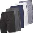 Ultra Performance Mens 5 Pack Athletic Running Shorts, Basketball Gym Workout Shorts for Men with Zippered Pockets (X-Large, Dry Fit Short With Rubber Zippers)