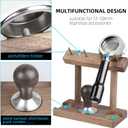 Wood Coffee Portafilter Holder Tamper Station, Multifunctional Espresso Organizer for 51mm-58mm Tamper distributors Portafilter Stand Espresso Accessories Holder Rack