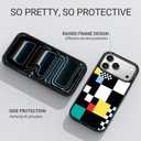 Clear TPU Phone Case Cover for iPhone with Design, Drop Protection, Cute Case for Girl Women (Grid, iPhone 17 Pro Max)