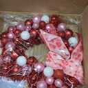 Alupssuc 14" Inch Valentine Heart Wreath with Bowknot and Lights by Batteries Operated for Front Door Wall Windows Valentine's Day Wedding Party Romantic Decorations,Gifts for Her/Him/Women/Men,Red