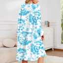 Plus Size Moo Moos for Women Oversized Sleep Shirts for Women Oversized Nightgown with Pocket Fit S-5XL (Blue Tie Dye)