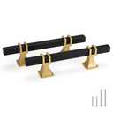 Goldenwarm 10 Pack 3 Inch Black and Gold Cabinet Pulls Zinc Alloy Matte Black and Gold Cabinet Handles Dresser Drawer Pulls Kitchen Drawer Handles