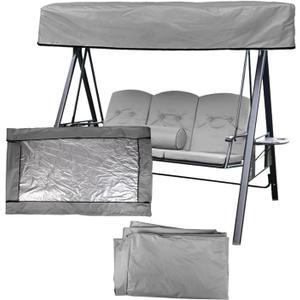 Outdoor Swing Canopy Replacement Cover, 75x47x7in 3 Seater Universal Porch Swing Canopy Top Cover Waterproof Windproof Sunshade for Outdoor Courtyard Patio Garden Hammock Chair (Gray)