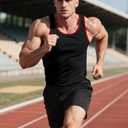 Men's Workout Tank Top Casual Soft Sleeveless Gym Muscle Shirts Bodybuilding Tee (XXL)