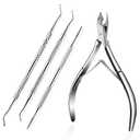 Ingrown Toenail Tool Kit, Ingrown Toenail Removal Kit: Ingrown Toenail Clippers, Ingrown Toenail File and Lifters, Under Nail Cleaner - Professional Pedicure Tools Set for Effective Treatment