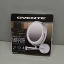 OVENTE Wall Mounted Lighted Makeup Mirror, 9" Double Sided 1X/7X Magnifying Vanity Mirror for Bathroom with LED Lights, Cordless, 360 Rotation and 13" Extendable Arm, Polished Chrome MFW85CH1X7X