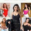 FeelinGirl Shapewear Bodysuit for Women Tummy Control Waist Bodysuit Thong Shapewear Body Shaper Going Out (Pink, XL)