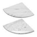 Adolif Marble Corner Shower Shelf, 9 Inch Carrara White Marble Corner Shelf for Bathroom Shower Decor, Wall Mounted, Polished, 2 Pcs