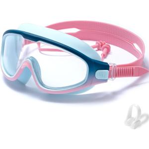 Swim Goggles for Kids 6-12, Wide View Anti-Fog UV Protection No Leaking,Boys Girls Youth Swimming Goggles