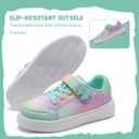 IceUnicorn Kids Girls Sneakers Lightweight Causal Walking Shoes Low Top Elastic Lace Sneaker with Hook and Loop(Toddler/Little Kid/Big Kid) (Rainbow)