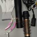 Round Hair Blow Dryer Brush - 1.2 Inch Ceramic Barrel Hair Dryer Brush for Short/Middle Hair, One Step Drying, Volumizing, Straightening and Styling, Negative Ionic Dryer Brush (Black-Golden, 1.2)