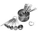 Stainless Steel Measuring Cups & Spoons Set, 12 Pieces Kitchen Measuring Sets Gadgets tool,For Cooking & Baking,Measure Dry & Wet Ingredients And Liquid (Cups & Spoons)