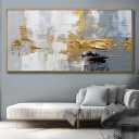 Abstract Wall Art For Living Room Large Size Framed Canvas Wall Art Abstract 20in x 40in Wall Decor Abstract Art Paintings Fantasy grey-gold Modern Artwork Decor Bathroom