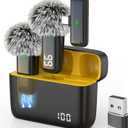 Wireless USB Microphone for PC Laptop iPhone 16/15 Android Phone - Noise Canceling Lapel Lavalier Mic with 24H Charging Case for Video Recording Vlog TikTok Podcast Live Streaming (USB & USBC)