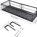 Hanging Railing Planter with Hooks, Iron Hanging Planter Holder, Balcony Plant Holder Railing Shelf Fence Hanging Flower Bucket for Outdoor Garden Window Porch Patio (23.6 x 7.8 x 4.7 Inch)
