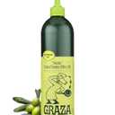 Graza Sizzle Extra Virgin Olive Oil, Cooking Oil - High Polyphenol Peak Harvest EVOO Cooking Oil in a Squeeze Bottle - Single Origin Olive Oils from Spain - 25.3 Fl Oz (750ml) (EXP 04/13/28)