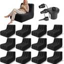 12 Pcs Inflatable Chairs Blow up Couch with Pump,Black, 33.46 x 23.62 x 25.20 inches