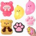 Taba Squishy Fidget Toys 6Pcs, Stress Relief Sensory Squeeze Toys for Kids & Adults, Kawaii Taba Squishies for Party Favors, Classroom, Valentine's Day Gifts, Goodie Bags Stuffers