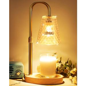 Candle Warmer Lamp with Timer - Adjustable Height, Electric Wax Melter in Gold for Cozy Aesthetic Bedroom Home Decor, Gift for Women, Mother, Friend, Birthday, Christmas