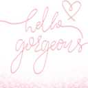 Hicarer Hello Gorgeous Metal Wall Art Decor Minimalist Decoration Metal Hello Gorgeous Decorative Sign for Living Room Office Bedroom Hotel Home Wall Decoration(Dusty Pink,Classic Style)
