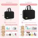 HOTOR Travel Toiletry Bag - Hanging Toiletry Bag for Women & Men, Makeup Bag/Big Comparment, Waterproof for Travel Accessories, Travel Essentials, Medium, Black