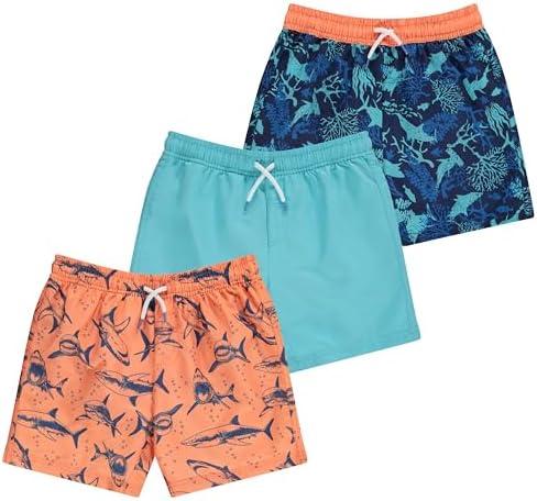 BCOOL 2 or 3-Pack Boys Swim Trunks, Kids Quick Dry Swimming Shorts with Liner - Solid/Printed Swimwear 7-8 Y