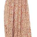 Kranda Women 2025 Summer Fall Crewneck Short Sleeve Smocked Floral Maxi Dress (Brown, S)
