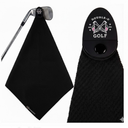 Double D Magnetic Golf Towel – Microfiber Waffle Weave with Magnet color Black