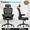 Ergonomic Office Chair,Mesh Office Chair with Lumbar Support,High Back Desk Chair with Flip-up Arms,400 lbs Big and Tall Computer Chair with Headrest,Comfy Desk Chairs, Standard