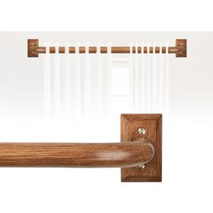 HTZON Wood Wrap Around Curtain Rod 28-48