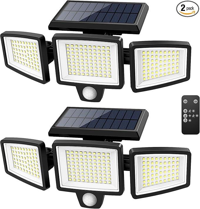 Tuffenough Solar Outdoor Lights 2500LM 210 LED Security Lights with Remote Control,3 Heads Motion Sensor Lights, IP65 Waterproof,270° Wide Angle Flood Wall Lights with 3 Modes(2 Packs)
Amazon's Choice