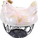 Ciieeo Hen-shaped Basket Decorative Kitchen Storage Practical Mesh Wire Design Multi-function Household Organizer for Homes Restaurants and Weddings