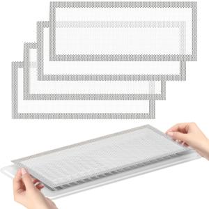 4 PCS White Magnetic Vent Covers -5"x11" Magnetic Air Vent Screen - for Floor/Wall/Ceiling Registers - Easy Install, Secure Fit - Durable(Fits Registers 5"to 6" Width x 11" to12.5"Length)
