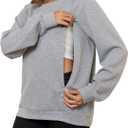 DEBELLY Nursing Friendly Sweatshirt for Breastfeeding Women Dual Zippers Nursing Top Long Sleeve Crew Neck Casual Wear (X-Large, Dark Grey)