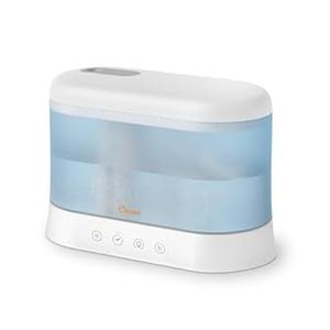 Crane 1.9 Liter Top Fill Cool Mist Humidifier & Essential Oil Diffuser, Whisper-Quiet, 15-Hour Run Time, Night Light, Small Room Air Humidifier, Humidifiers For Bedroom Kids