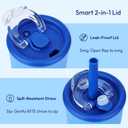 Candy Tumbler, 25 oz Kids Insulated Stainless Steel Water Bottle with Spill Resistant Silicone-Metal Straw and 2-in-1 Lid, BPA-Free, Cup Holder Friendly, Dishwasher Safe, Ocean Blue