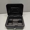 KYODOLED Large Cash Box with Combination Lock Safe Metal Money Box with Money Tray for Security Lock Box 9.84"x 7.87"x 3.54" Black