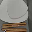 BAMEOS Bamboo Nesting Triangle End Table,Set of 2 Side Table Modern Minimalist Coffee Table for Living Room, Balcony in White