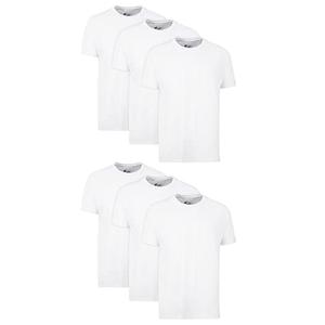 Hanes Mens Cotton, Moisture-wicking Crew Tee Undershirts, Multi-packs, White - 6 Pack, S US