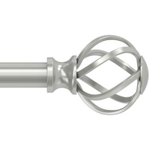 Curtain Rods for Windows 48 to 84 Inch(4-7 Feet),3/4" Diameter Silver Drapery Rods with Twisted Cage Finials,Size:36-88 Inch