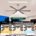 Sukerxius 60 Inch Outdoor Ceiling Fans with Lights and Remote, Modern Farmhouse Ceiling Fan, 6 Solid Wood Blades, High CFM Quiet Energy Efficient DC Motor, for Indoor Commercial Office, Outside Patio