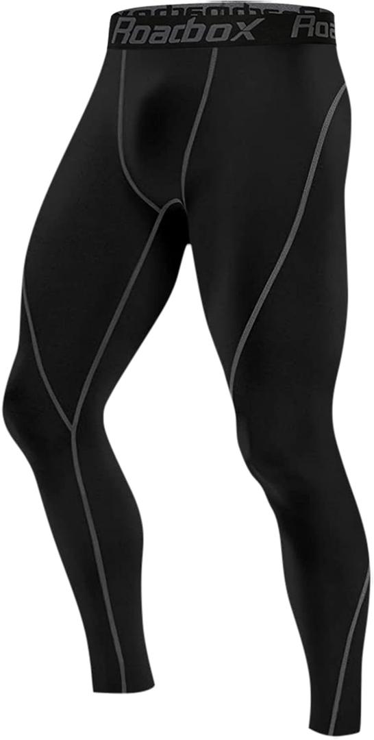 Roadbox 1, 2 or 3 Pack Men's Compression Pants Athletic Base Layer Cycling Tights Leggings for Running Yoga Basketball (Medium)