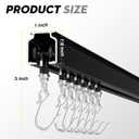 Room divider Ceiling Track set for Curtains with hooks, Corner Connectors(Set of 2) and top brackets Curtain Rail System (12-18 ft Track Set) Black