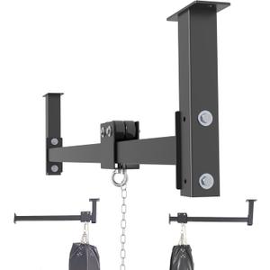 Heavy Bag Hanger Roller Wall Ceiling Mount 50'' Long Rail Ease Adjust for Heavy Punching Bags up to 300 LBS