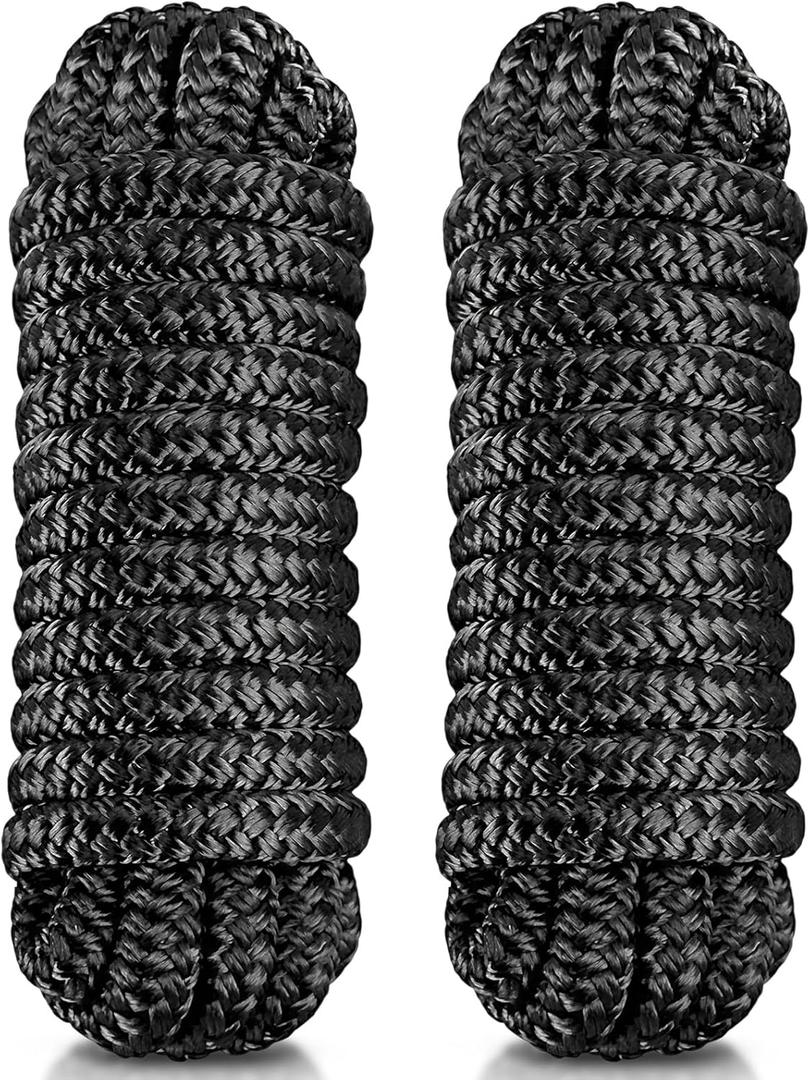 WILLBOND 2 Pcs 1/2 Inch x 6 ft Boat Fender Lines Marine Grade Double Braided Nylon Boat Ropes with Loop for Tying Fenders and Docking Small Boats Mooring Bumper Rope Boating Gifts for Men