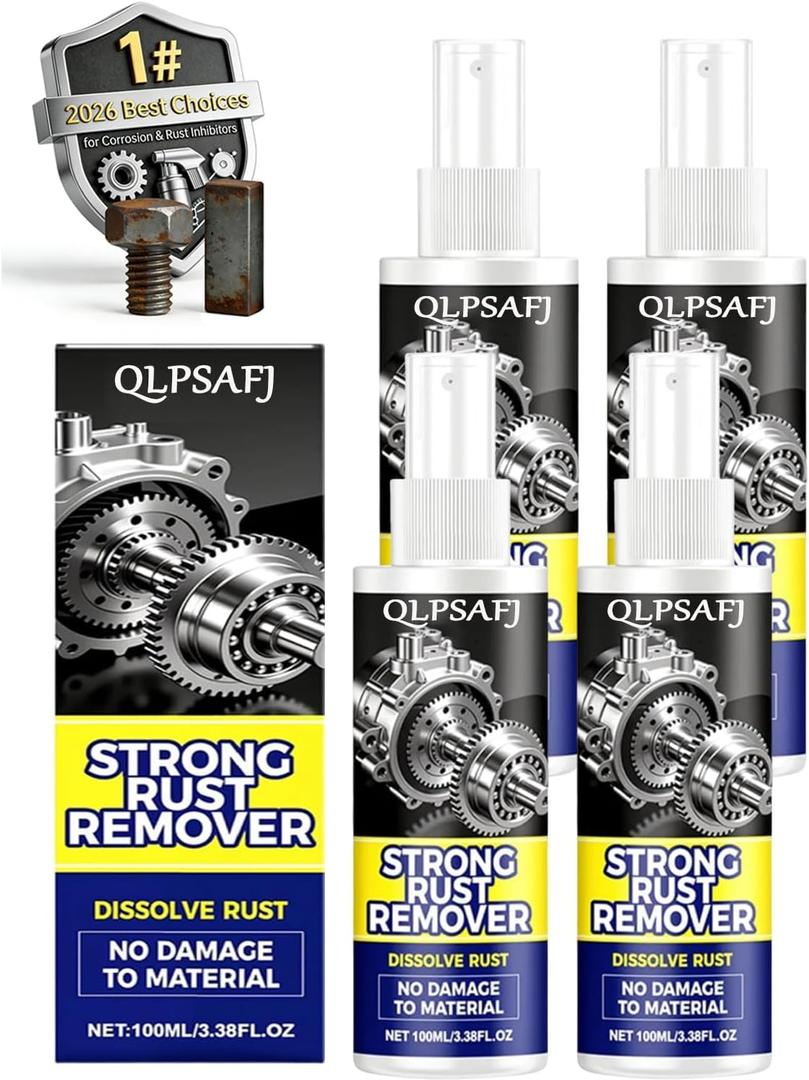 4PC Rust Remover for Metal Spray evaporust Iron Out Heavy Duty car Cleaner Dissolver evapo Lubricant Converter Stain on Best Tools wangle Powerful Wet and Forget Highly