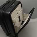 Carry On Luggage 22x14x9 Airline Approved, FLO5 Expandable Polycarbonate Suitcase with Front Pocket (FX-Core, Black, 20 Inch)