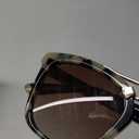 WMP Eyewear - Women's Oversized Polarized Sunglasses: Square Vintage Style with Metal Double-Bar Bridge (Beige Tortoise/Gradient Brown Lens)