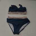 Vemubapis Womens High Waisted Bikini Set Tummy Control Color Block Bathing Suits Twist Front Two Piece Swimsuits Peacock, Large